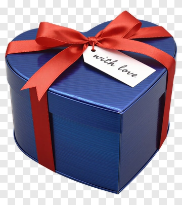 Heart-Shaped Gift Box With Red Ribbon PNG