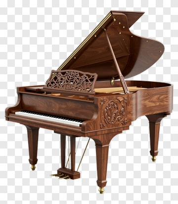 Grand Piano With Intricate Woodwork PNG