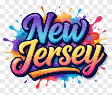 Colorful New Jersey Typography Design PNG
