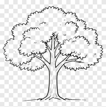 Black And White Tree Illustration PNG