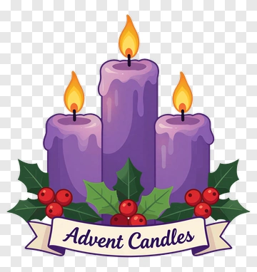Advent Candles With Holly And Berries PNG
