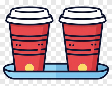 Two Coffee Cups On A Tray PNG