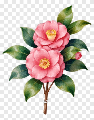 Pink Camellia Flower Bouquet PNG