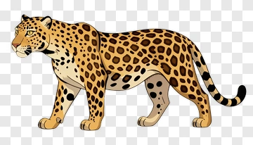 Cartoon Leopard Walking PNG