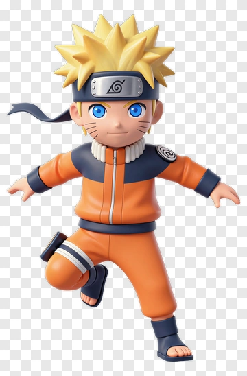 Naruto Uzumaki Running In Orange Outfit PNG