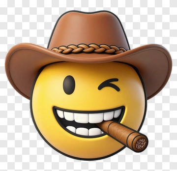 Winking Cowboy Emoji With Cigar PNG
