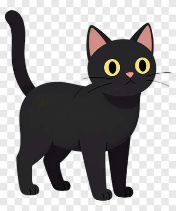 Cartoon Black Cat PNG