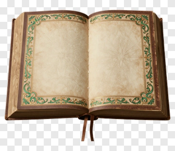 Open Book With Decorative Pages PNG
