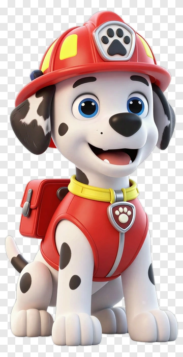Cartoon Firefighter Dog PNG
