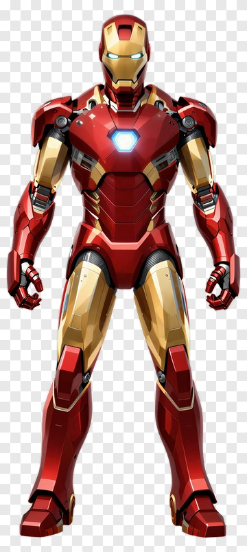 Iron Man In Red And Gold Armor PNG
