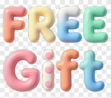 Colorful Free Gift Text PNG