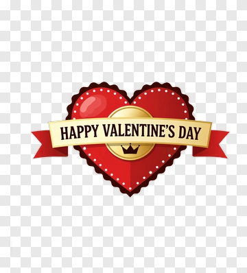 Happy Valentine's Day Heart Decoration PNG