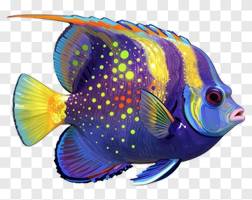 Colorful Fish With Vibrant Patterns PNG