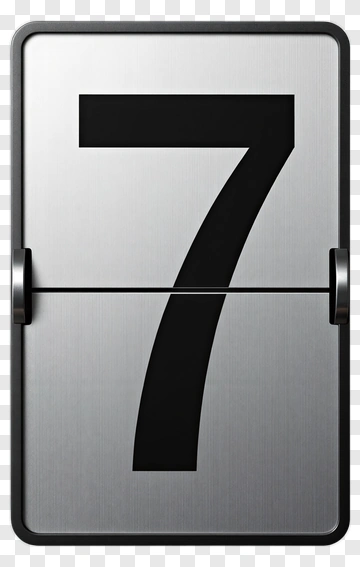 Number 7 Flip Clock Display PNG