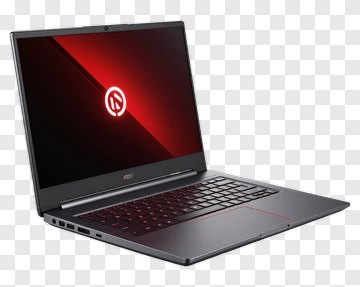 Gaming Laptop With Red Accents PNG
