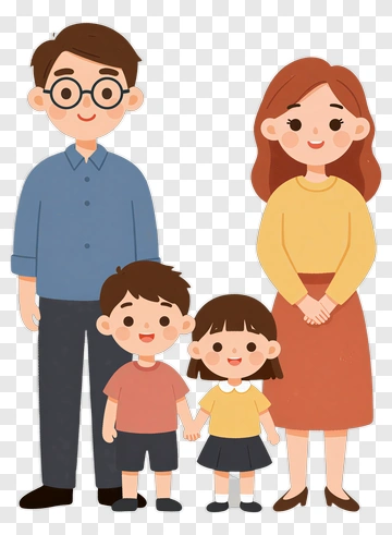 Happy Family Holding Hands PNG