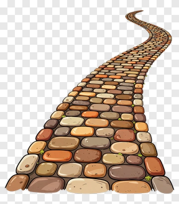 Curved Cobblestone Pathway PNG