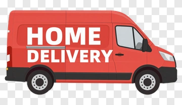 Red Delivery Van With Home Delivery Text PNG