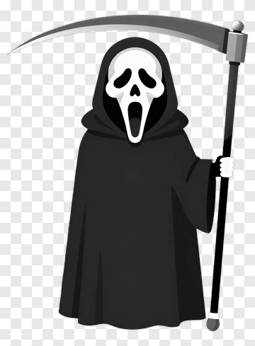 Cartoon Grim Reaper Holding A Scythe PNG