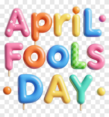Colorful April Fools' Day Text PNG