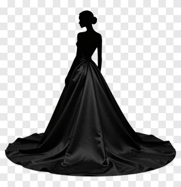 Elegant Black Dress Silhouette PNG