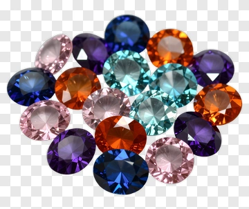 Colorful Gemstones PNG