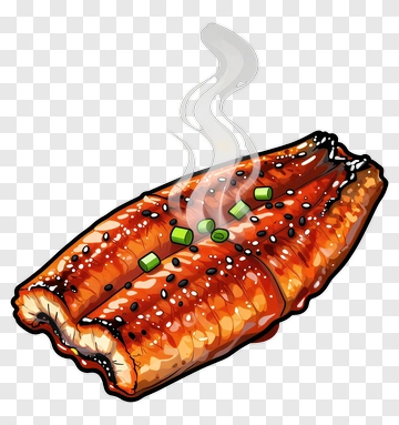 Grilled Eel With Green Onions PNG