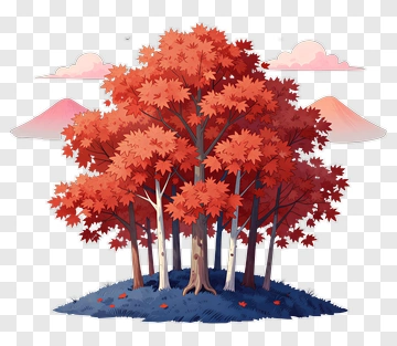 Colorful Tree With Autumn Leaves PNG