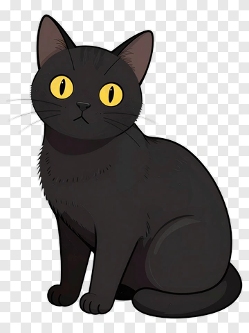 Cartoon Black Cat PNG