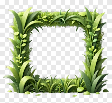 Green Leafy Frame PNG