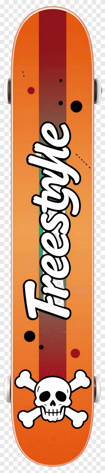 Freestyle Skateboard With Skull Design PNG