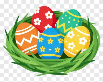 Colorful Easter Eggs In A Nest PNG