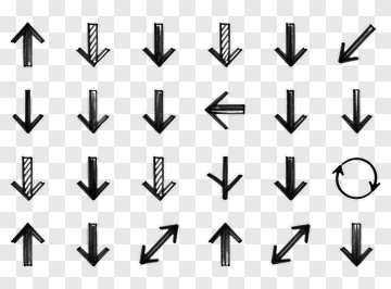 Black Arrow Symbols In Various Directions PNG