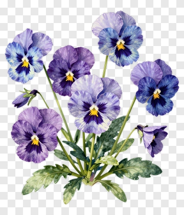 Colorful Pansy Flower Bouquet PNG