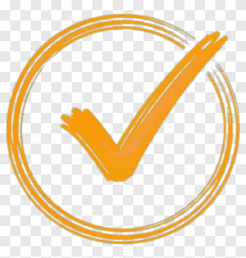 Orange Check Mark Inside Circle PNG