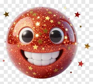 Smiling Cartoon Glitter Ball PNG