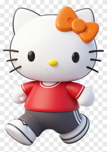 Hello Kitty In A Red Sports Outfit PNG