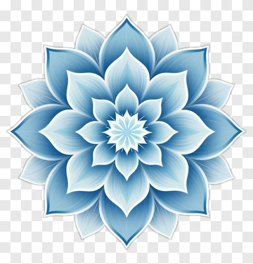Blue Floral Mandala Design PNG