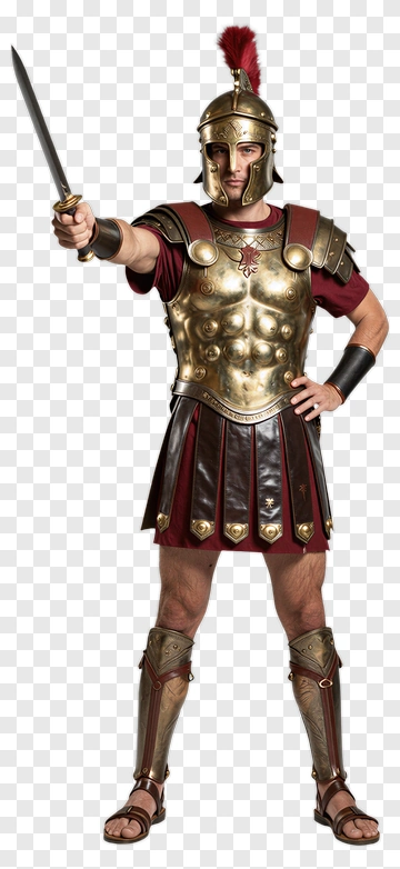 Roman Gladiator Holding A Sword PNG