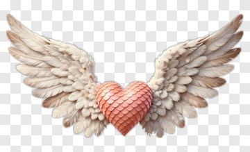 Heart With Angel Wings PNG