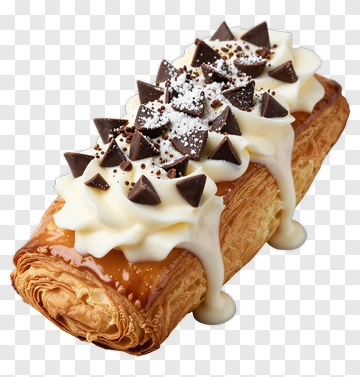 Chocolate Cream Pastry With Toppings PNG
