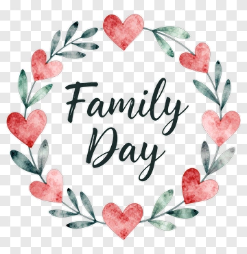 Family Day Floral Wreath PNG