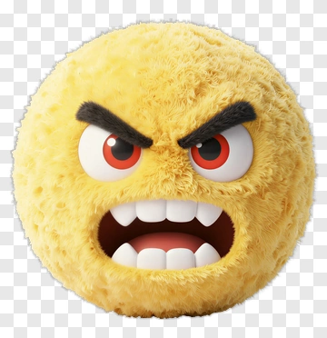 Angry Yellow Cartoon Face PNG