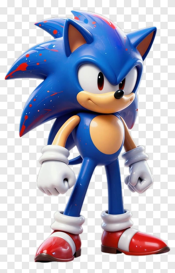 3D Blue Hedgehog Character PNG