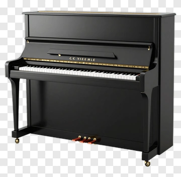 Black Upright Piano PNG