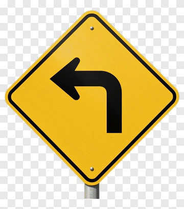 Left Turn Traffic Sign PNG