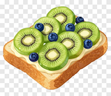 Toast With Kiwi And Blueberries PNG