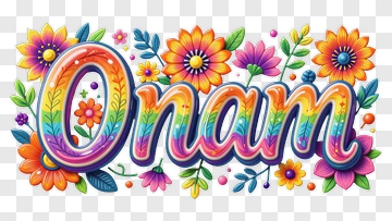Colorful Onam Celebration Design PNG