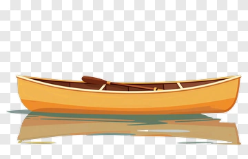 Colorful Canoe On Water PNG