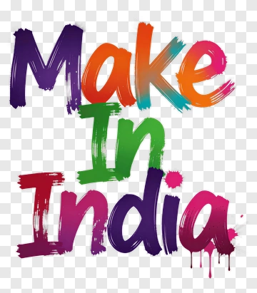 Make In India Colorful Text Design PNG